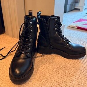 Amazon Black Kids Lace-Up Ankle Boots